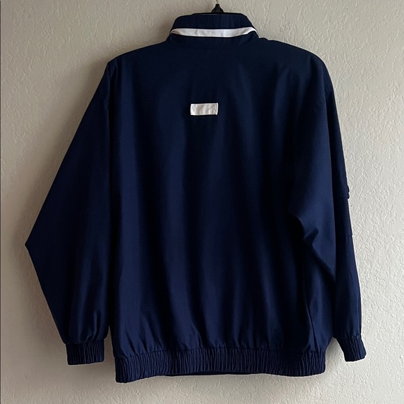Vintage Current Air Navy Blue with White Accents Bomber Jacket Windbreaker in S - Picture 5 of 14